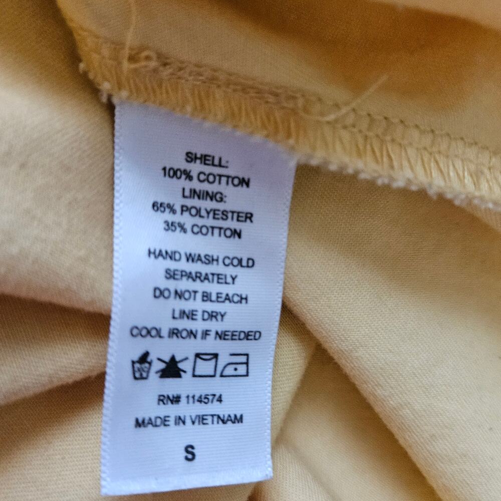 Robin K Heritage Yellow Button-Up Sun Dress Size Small - Picture 4 of 4
